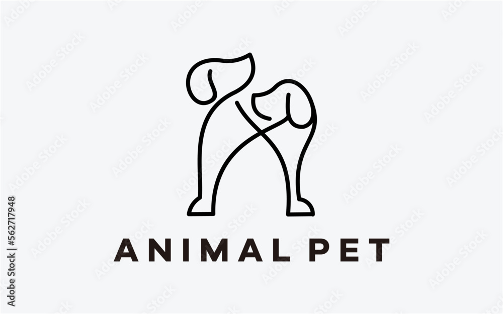 LINE LOGO PET ANIMAL CREATIVE DESIGN TEMPLATE IDEA GRAPHIC