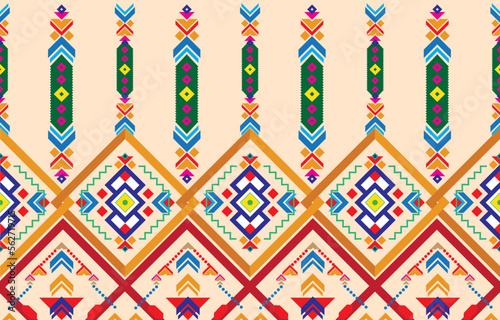 Geometric vector background with sacral tribal ethnic elements. Traditional triangles gypsy geometric forms sprites tribal themes apparel fabric tapestry print