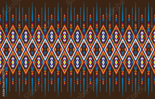 Gypsy pattern tribal ethnic motifs geometric vector background. Doodle gypsy geometric shapes sprites tribal motifs clothing fabric textile print traditional design with triangles