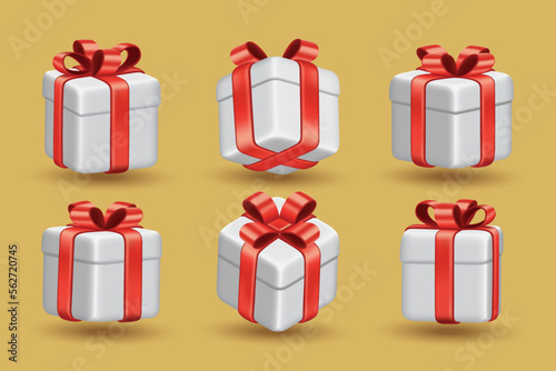 realistic 3d gift box set collection design vector © Nustian Degraf