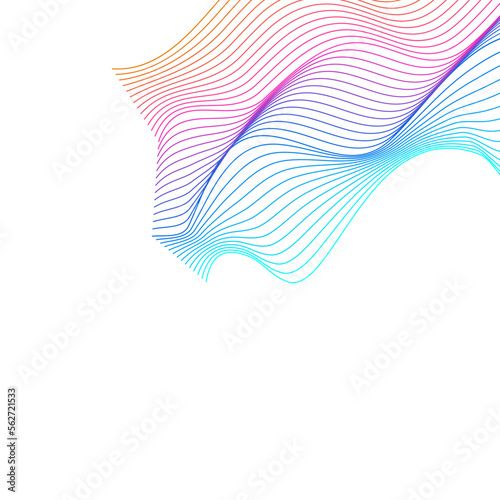Iridescent Ribbon Background White Vector. Twisted Illustration. Bright Blend Isolated. Wave Decorative Template. Colorful Circular Soundwave.