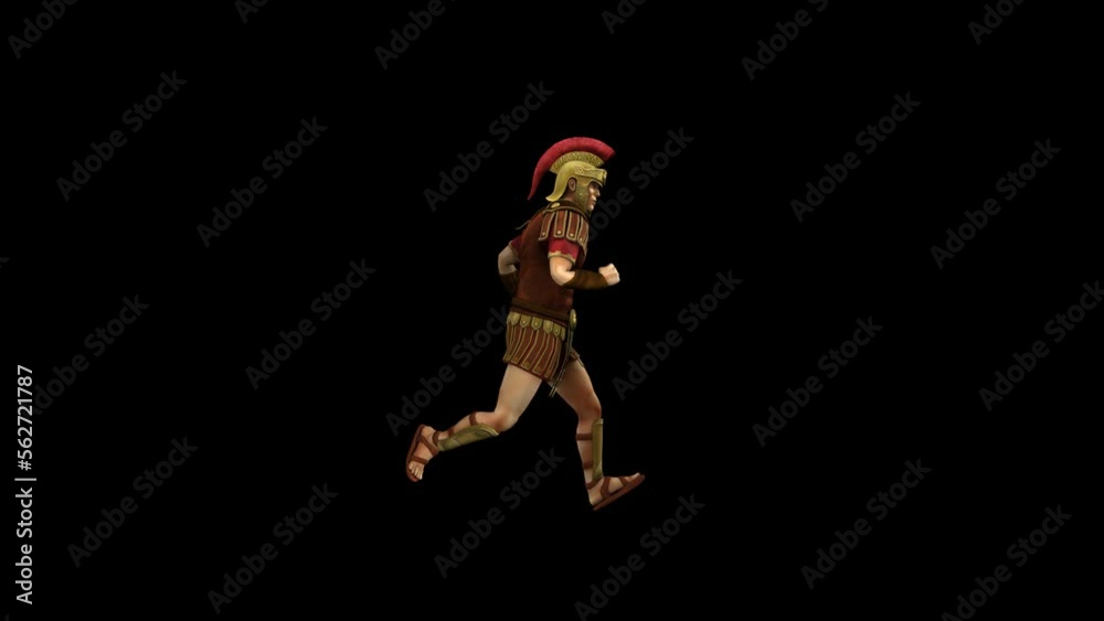 Roman Soldier 3D Animation Transparent Alpha Video Roman Soldier 3D Animation Transparent Alpha Video