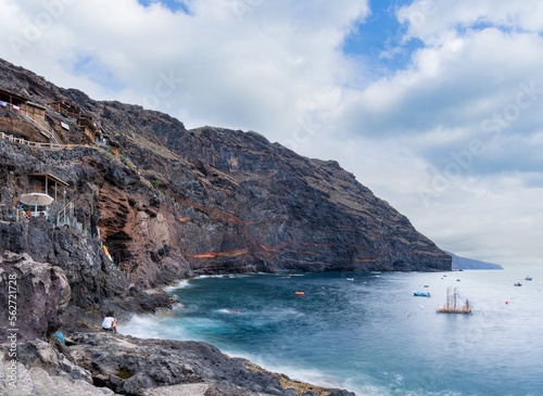 Long exposure of Puntagorda fishing village in La Palma photo