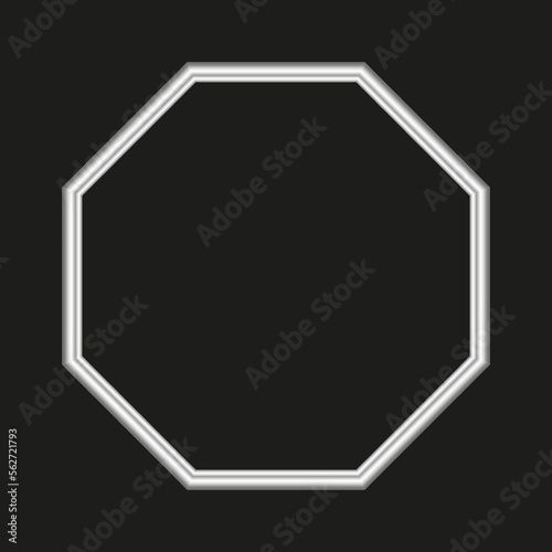 An empty frame on the wall. Template for text and image. Vector drawing, 3d.