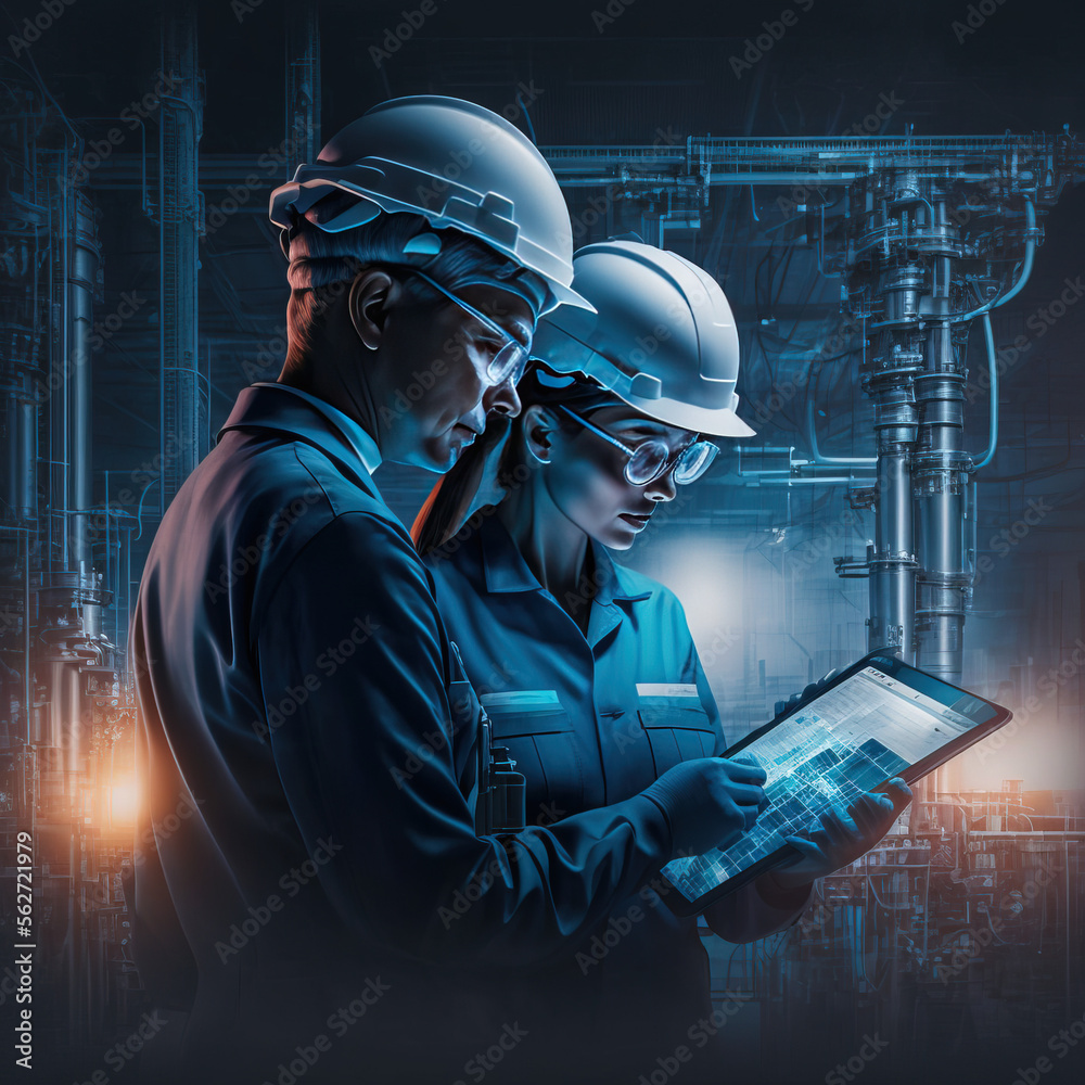 Cyber Engineering Workers in Workplace. Industry. Generative AI. Cyber Engineering Workers in Workplace. Industry. Generative AI.
