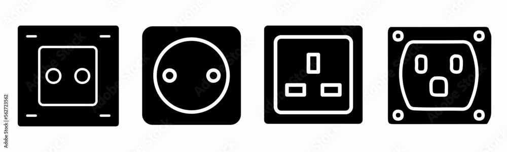 Socket icon illustration set. Stock vector. Socket icon illustration set. Stock vector.