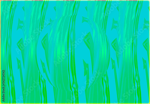 Abstract  Vertical Green Shades  set against a Pale Blue background  within a Border