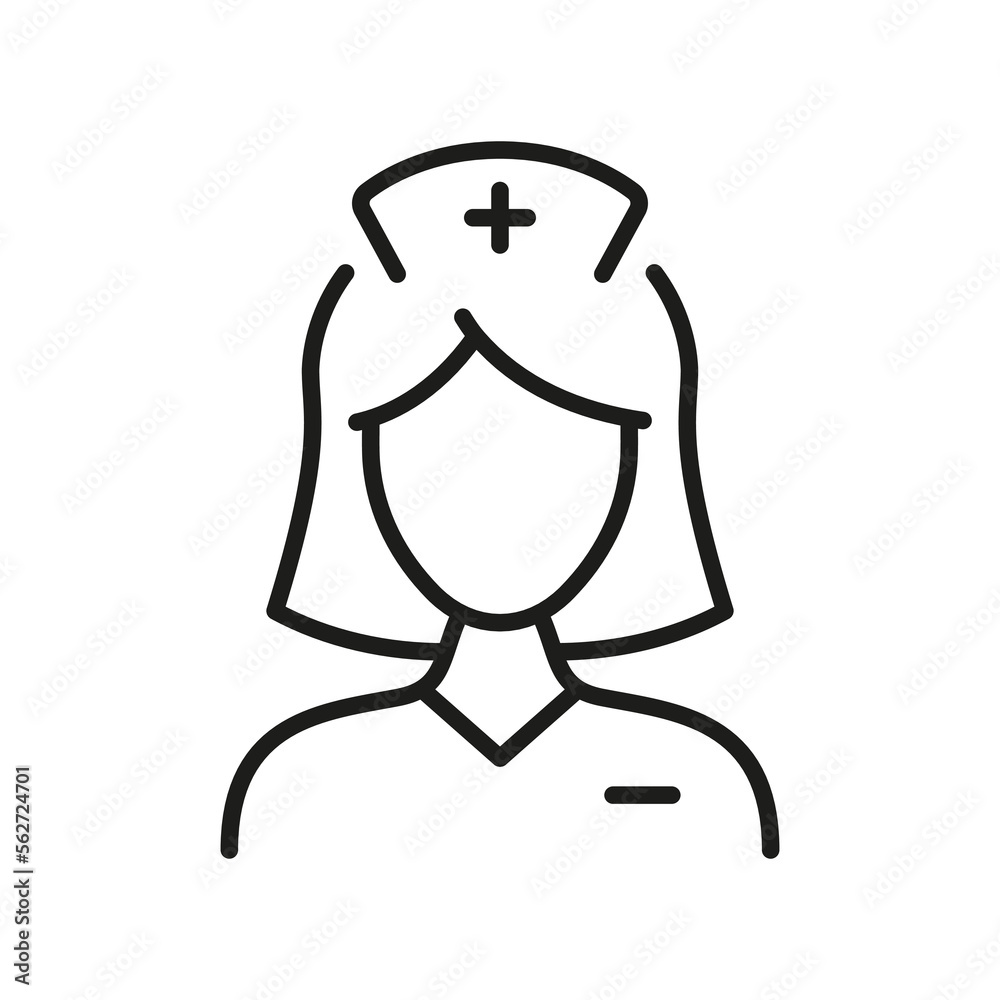 Doctor Woman Line Icon. Hospital Female Staff Linear Pictogram. Female Medical Specialist Outline Icon. Healthcare Physician Professional. Lady Nurse. Editable Stroke. Isolated Vector Illustration Doctor Woman Line Icon. Hospital Female Staff Linear Pictogram. Female Medical Specialist Outline Icon. Healthcare Physician Professional. Lady Nurse. Editable Stroke. Isolated Vector Illustration