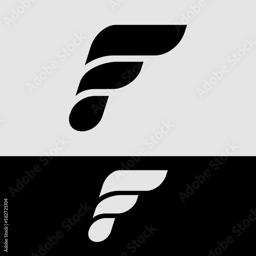 F Logo, Letter F wing flag logo icon design template elements, minimal f logo design - vector illustration