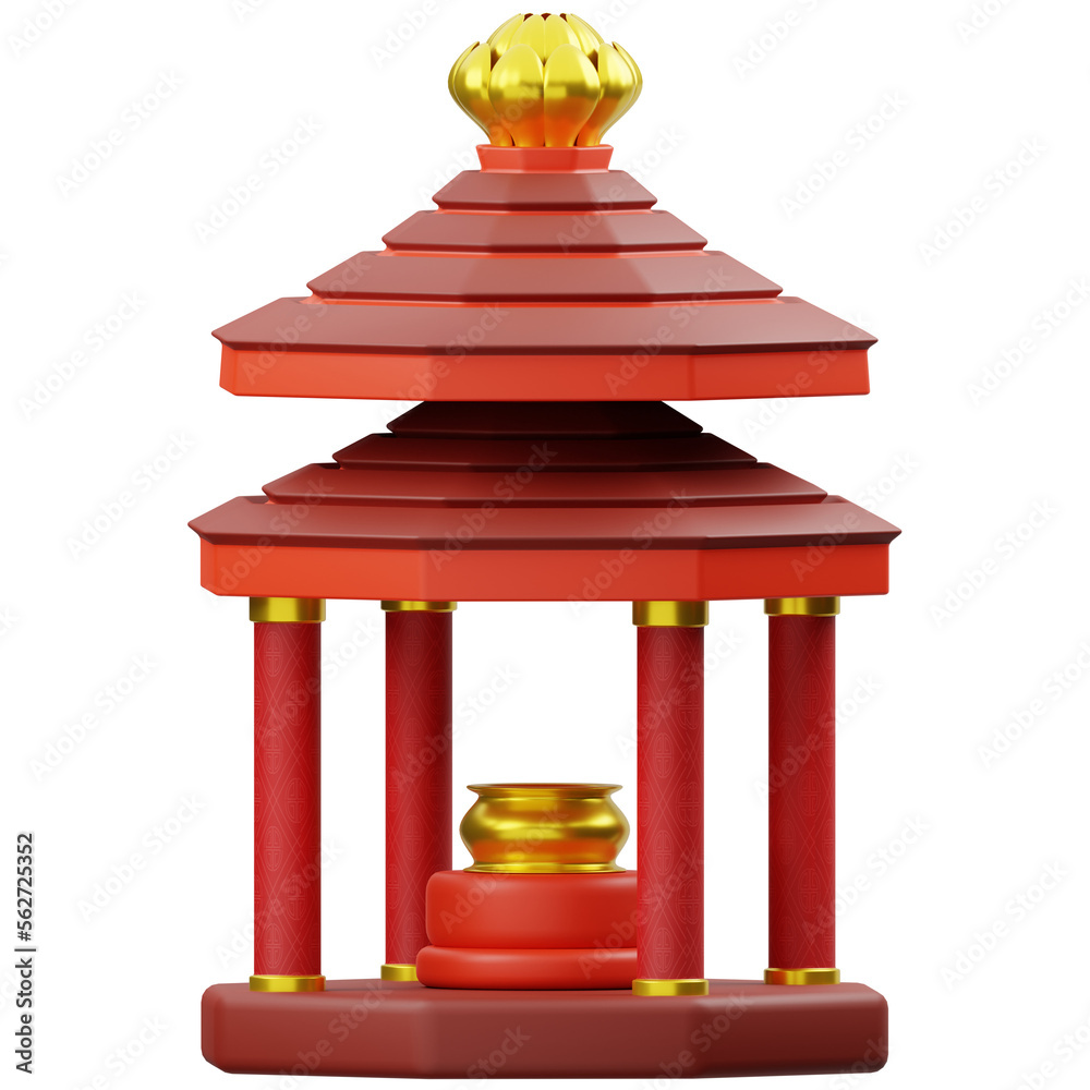 Pagoda Chinese New Year 3D Icon Pagoda Chinese New Year 3D Icon