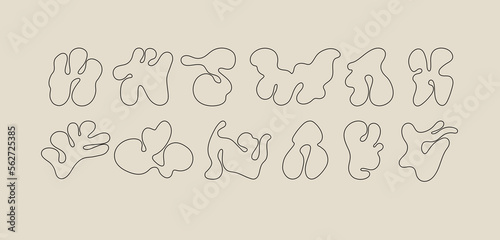Vector set contemporary colorful icons. Various abstract shapes.