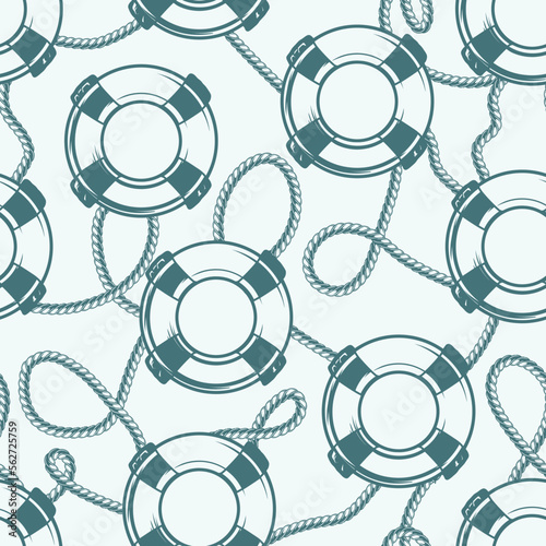 Lifebuoys from ship pattern seamless