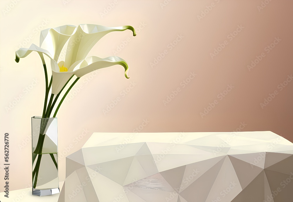 Fototapeta premium Generative AI,close-up of empty sofa and flower at home