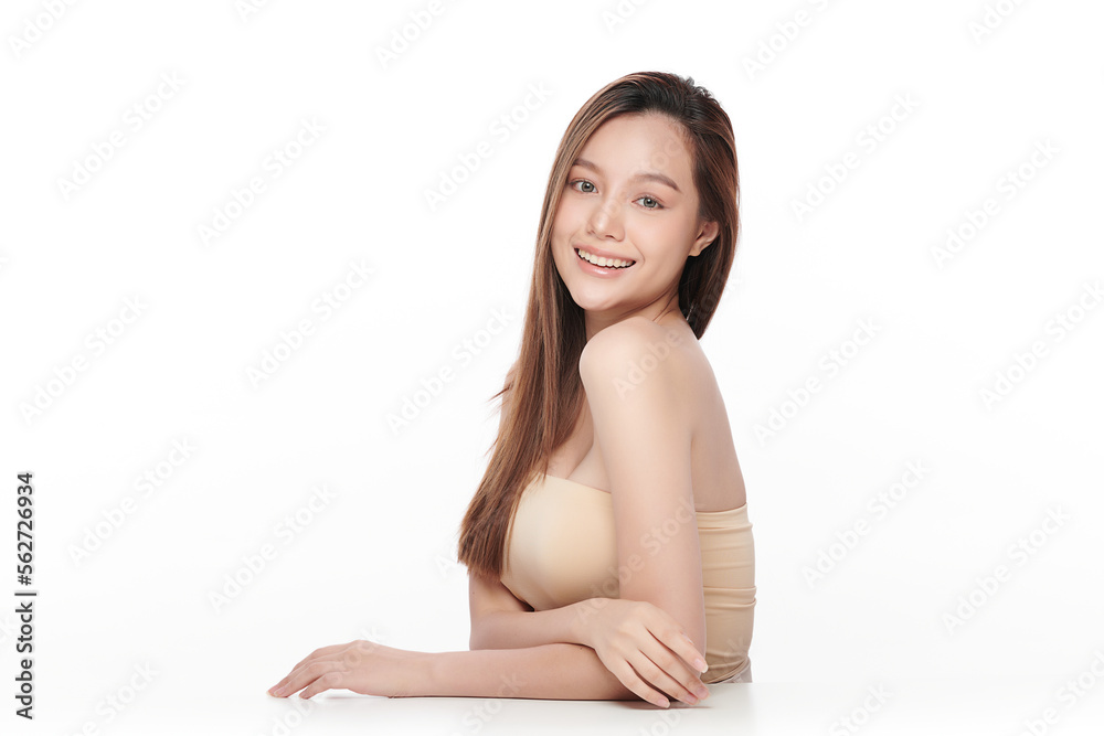 Beautiful young asian woman with clean fresh skin on white background, Face care, Facial treatment, Cosmetology, beauty and spa, Asian women portrait. Beautiful young asian woman with clean fresh skin on white background, Face care, Facial treatment, Cosmetology, beauty and spa, Asian women portrait.