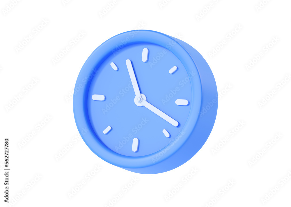 Clock 3d render icon - simple alarm timer concept, blue retro style flying alarmclock and morning awakening illustration Clock 3d render icon - simple alarm timer concept, blue retro style flying alarmclock and morning awakening illustration