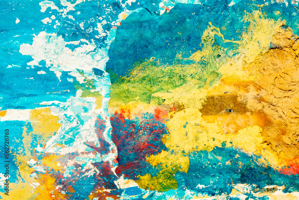 Beautiful abstract background. Old texture. Multicolored paints on the surface.