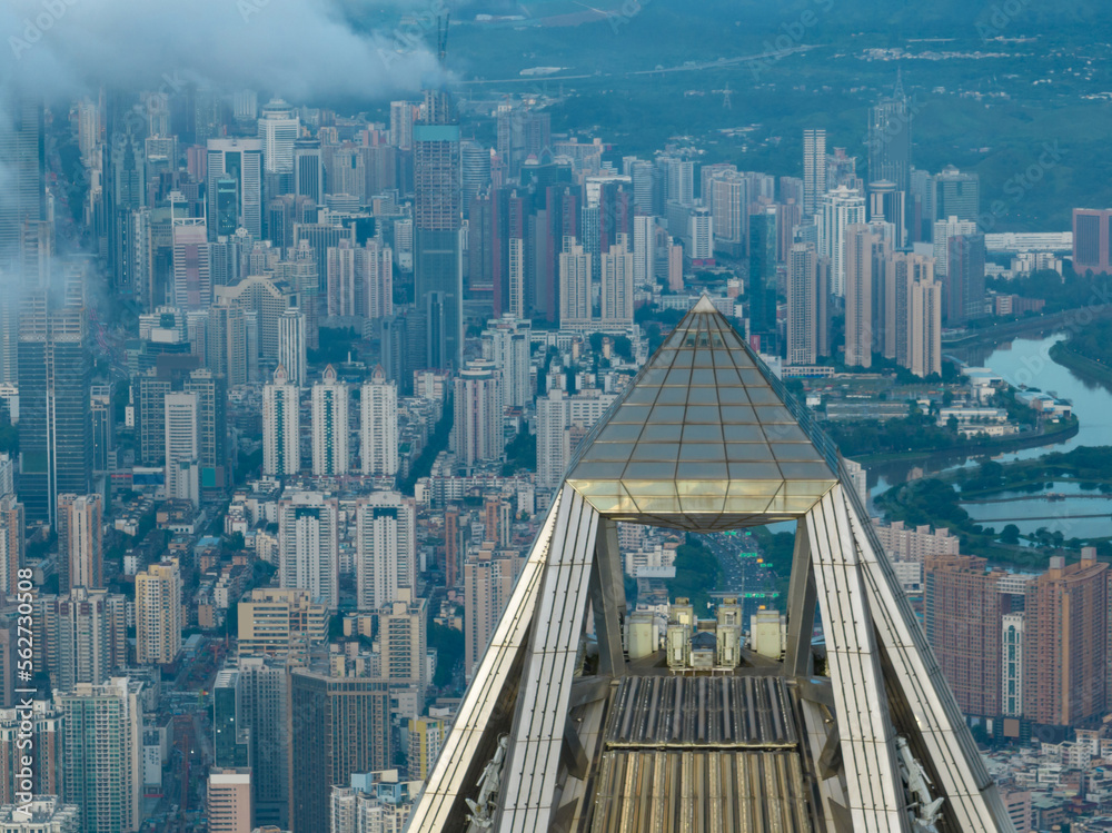 Φωτογραφία Aerial view of ping an finance center in Shenzhen city,China