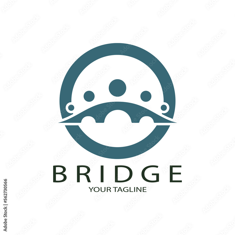 Obraz premium Bridge logo vector icon illustration design template