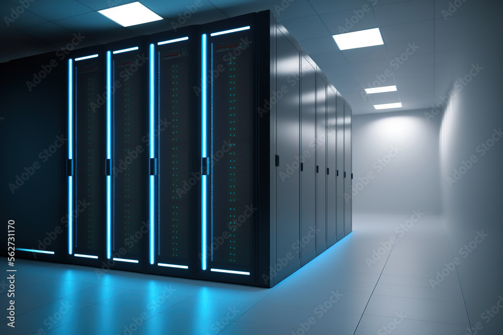 Server Racks in Data Center - Fully Operational Racks, Network Security ...