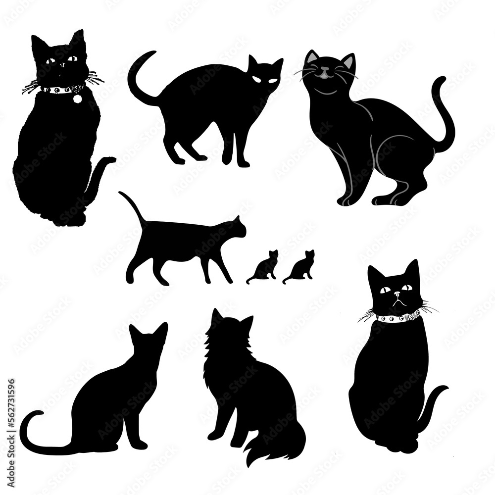 set of cats silhouettes
Black cats set of cats silhouettes
Black cats