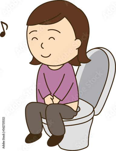 トイレで調子がいい健康的な女性