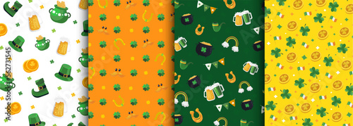 Set of patterns for St. Patrick's Day holiday