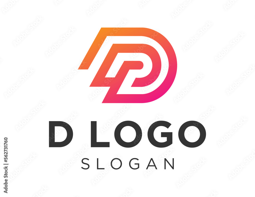 Logo about D Letter on a white background. created using the CorelDraw application. - obrazy, fototapety, plakaty 
