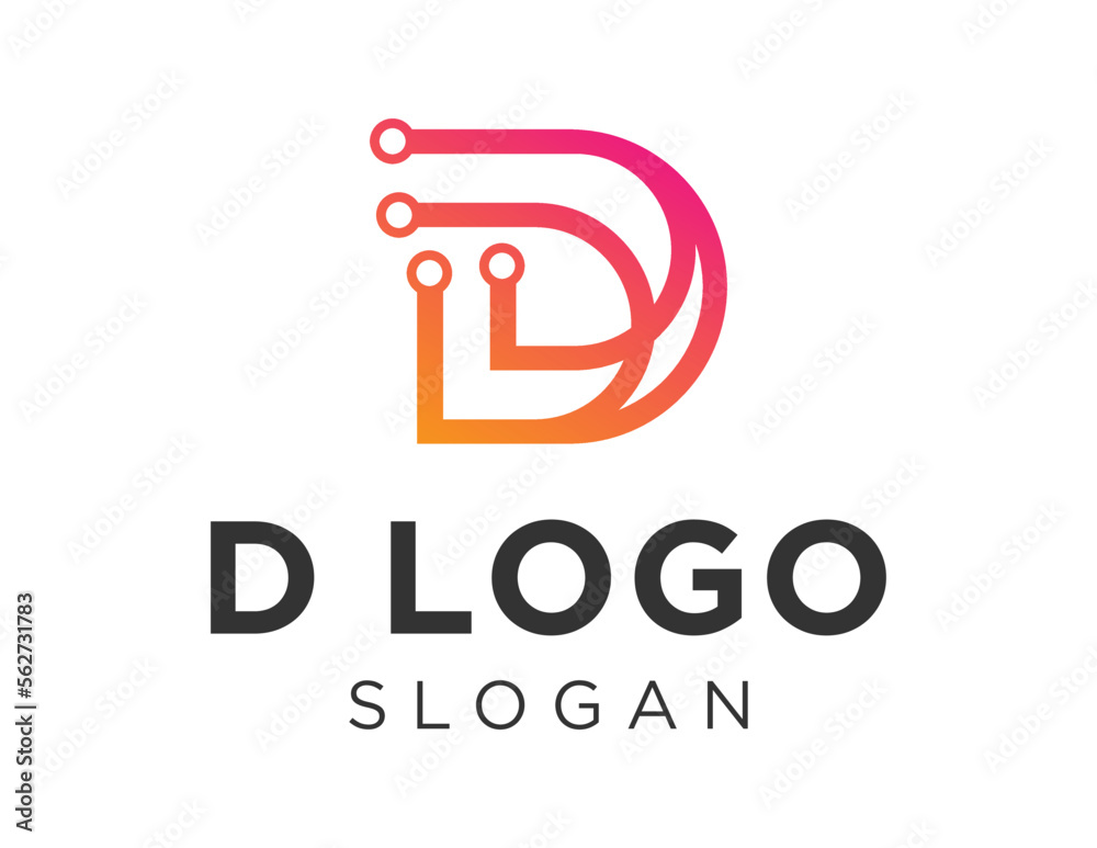 Logo about D Letter on a white background. created using the CorelDraw application. - obrazy, fototapety, plakaty 