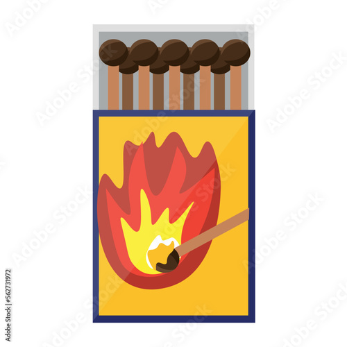 Box of matches on white bac...