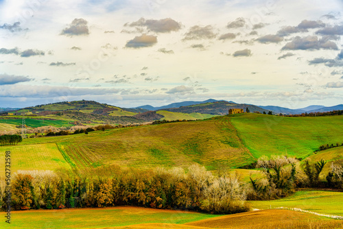 Autumn landscape in the Tuscan countryside near Montegemoli Pisa Tuscany Italy
