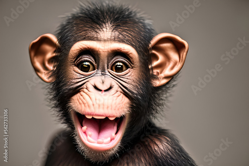 A Laughing Baby Monkey (Generative AI)