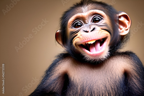 A Laughing Baby Monkey (Generative AI)