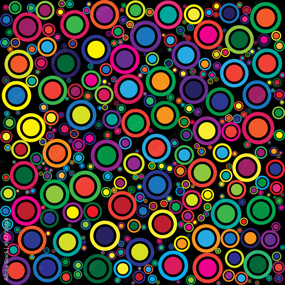 Abstract colorful circles pattern background. Geometric round shapes backdrop design.