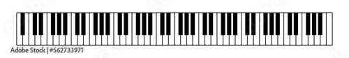 Flat piano illustration. Piano keyboard vector icon. Isolated music key.