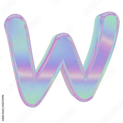 3D holographic alphabet for graphic results or design element