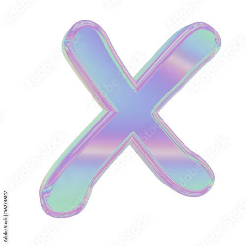 3D holographic alphabet for graphic results or design element