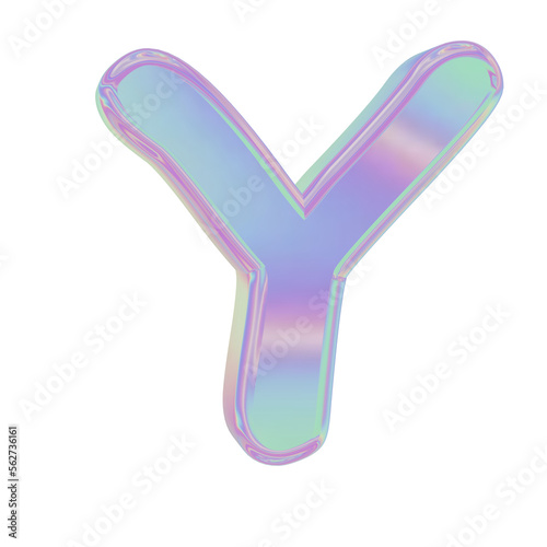 3D holographic alphabet for graphic results or design element
