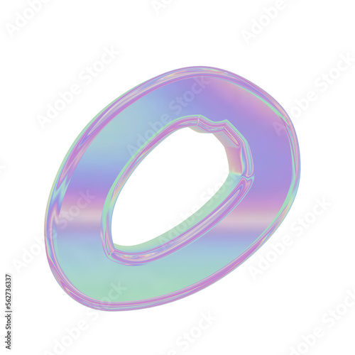 3D holographic number for graphic results or design element