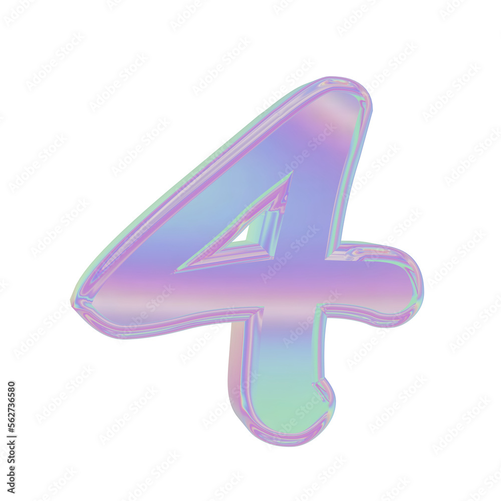 Obraz premium 3D holographic number for graphic results or design element