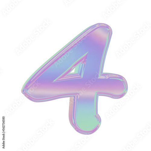 3D holographic number for graphic results or design element