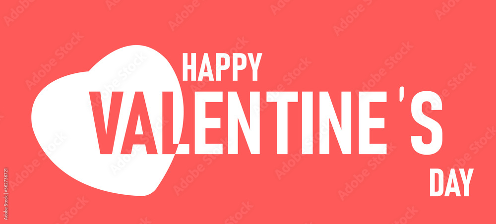 Valentine's Day poster. Typography text Valentine's Day.Valentine's Day greeting card template.