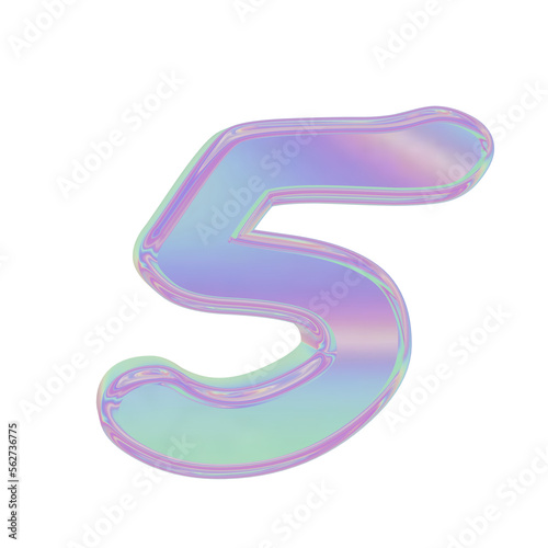 3D holographic number for graphic results or design element