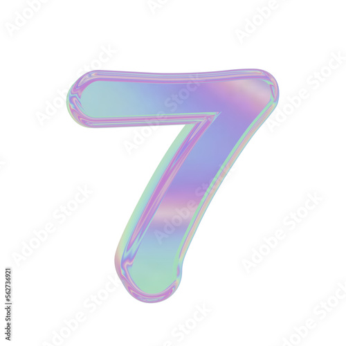 3D holographic number for graphic results or design element