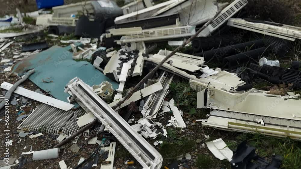 Shattered AC Unit Illegal Landfill, Filled With Hazardous Waste And Garbage 3 Shattered AC Unit Illegal Landfill, Filled With Hazardous Waste And Garbage 3