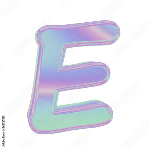 3D holographic alphabet for graphic results or design element
