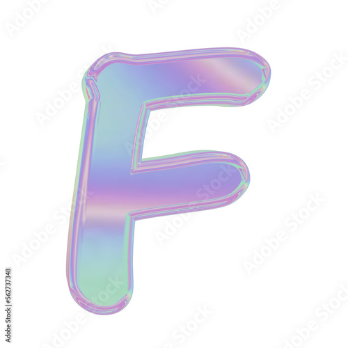 3D holographic alphabet for graphic results or design element