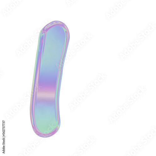 3D holographic alphabet for graphic results or design element