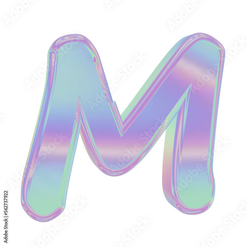 3D holographic alphabet for graphic results or design element