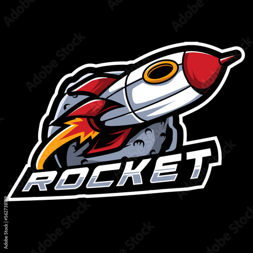Rocket space mascot logo design