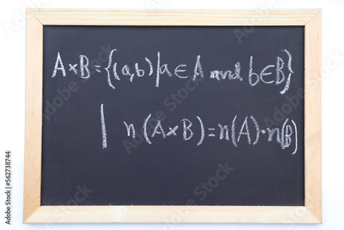 Blackboard with hand written Relations and Functions